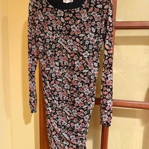 Eyeshadow Black Floral Long Sleeve Dress